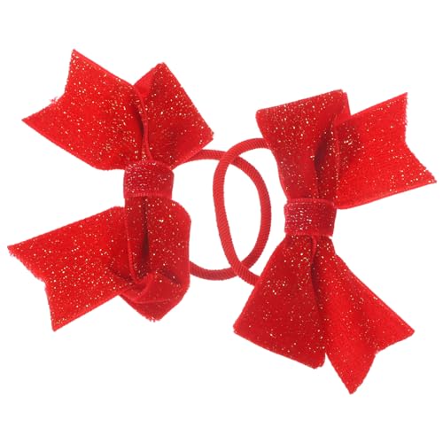 DRESSOOS Haargummis Mit Schleife Elastisch Haarseile Für Mädchen Valentinstag Zubehör Pferdeschwanzmanschette Haarschmuck Für Junge Mädchen Dünne Haargummis Zum Tragen von DRESSOOS