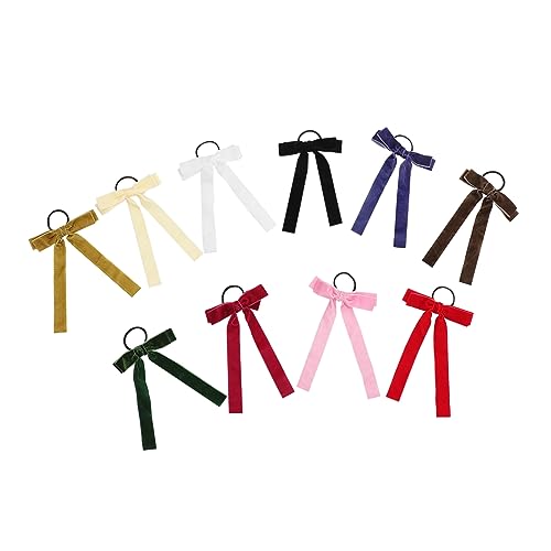DRESSOOS Haargummis Mit Schleife Für Mädchen Haarseile Mit Schleife Pferdeschwanzhalter Dekorative Haargummis von DRESSOOS