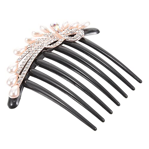 DRESSOOS Haarkamm Mit Sieben Zähnen Haarkämme Für Damenaccessoires Dekorative Haarkämme Strass Haar Seitenkamm Haarseitenkamm Für Damen Haarkamm-clips Strasssteine Perle Braut Kopfbedeckung von DRESSOOS