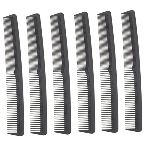 DRESSOOS Haarkamm-set – 6-teiliges Doppelzahn-kämmchen – Frisierkämme Mit Feinen Und Breiten Zähnen – Karbonfaser-kämme Für Damen Und Herren von DRESSOOS