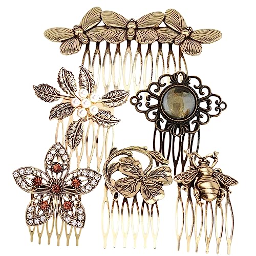 DRESSOOS Haarkamm-set Aus Metall Für Damen 6-tlg. Vintage-seitenkämme Dekorative Haarspangen in Blattform Zum Stylen Und Verzieren von DRESSOOS