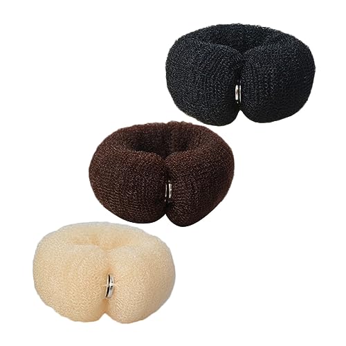DRESSOOS Haarknoten-maker für Damen Haar-donut-former 3er-set Styling-tool für Lockiges Haar Elastisches Bequemes Nylonmaterial von DRESSOOS