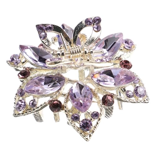 DRESSOOS Rhinestone Haarclip Für Dickes Haar Dekorativer Haarklammer Mit Blüten-design Für Alltag Makeup Und Besondere Anlässe Passend Für Mädchen Und Frauen von DRESSOOS