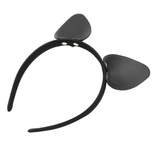 DRESSOOS Kreativer Haarreif Für Damen in Hasenohren-design Aus Hochwertigem Leder Schwarz Als Party-kopfschmuck Und Stirnband Für Kostüme von DRESSOOS