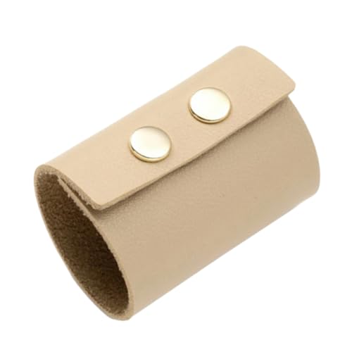 DRESSOOS Damen Leder Haargummis Mit Metallknopf Vintage Pu Haarband Für Pferdeschwanz Modischer Haarschmuck Für Partys Schule Und Alltag Hautfarbe von DRESSOOS