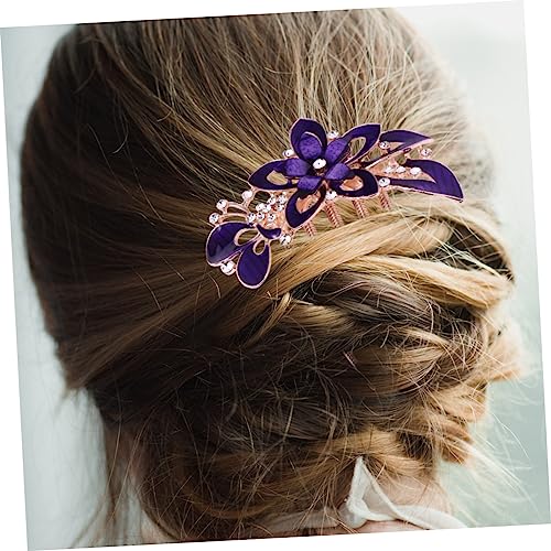 DRESSOOS Modische Kopfbedeckung Haarspangen Haarnadel Perlenhaarkamm glänzendes Diamanthaar Golddekor Haarklammer braut haarkamm Kostümzubehör Jahrgang schmücken Blumen Haarschmuck Mädchen von DRESSOOS