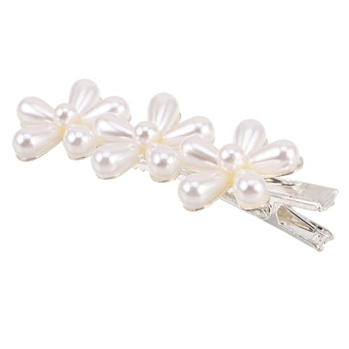 DRESSOOS Perlen-haarspange Mit Sonnenblumen-design Entenschnabel-clip Rutschfeste Haarspange Für Frauen Und Mädchen Silberfarben Leicht Und Langlebig von DRESSOOS