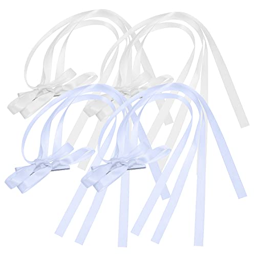 DRESSOOS 4stücke Haarschleifen Clips Mit Langen Bändern Für Frauen Und Mädchen Weiche Stoffmaterialien Für Hochzeiten Partys Und Alltag von DRESSOOS