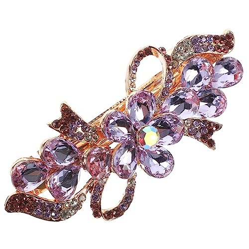 DRESSOOS Haarspange Mit Strasssteinen Für Damen Federhaarspange Mit Dekorativem Design Halber Pferdeschwanz Clip Für Verschiedene Haarstile von DRESSOOS