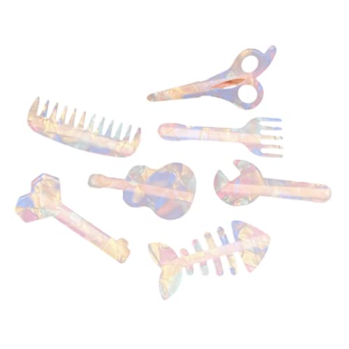 DRESSOOS 7Stücke Acryl Haarspangen für Mädchen und Damen Kunststoff Haarclips in Leuchtenden Farben Haarschmuck für Kinder für Feste und Alltag Einfach zu Verwenden von DRESSOOS
