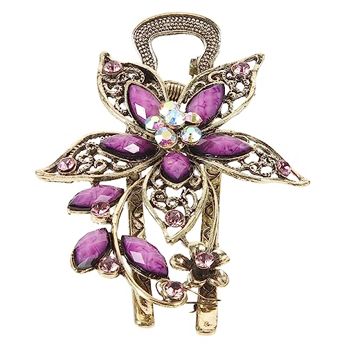DRESSOOS Blumen Haarspange Mit Kristallblumen Elegante Haarspange Für Damen Haarschmuck Für Party Ball Oder Besondere Anlässe von DRESSOOS