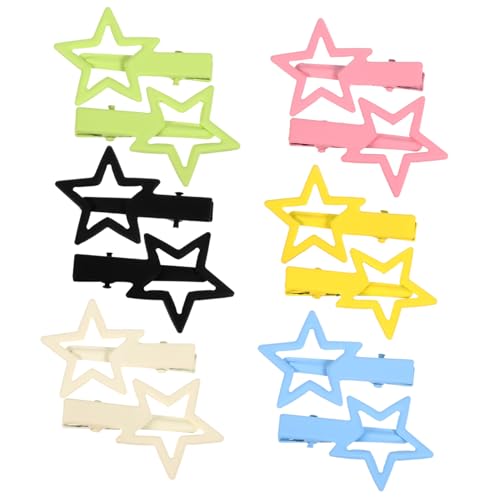 DRESSOOS 12stücke Metall Haarclips Im Stern-design Kleine Haarspangen Bunten Farben Für Mädchen Dekorative Haarklammern Für Schnellen Und Einfachen Hairstyling von DRESSOOS