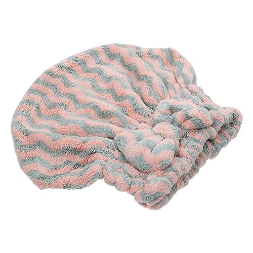 DRESSOOS Haartrockenhut Weiche Bequeme Gestreifte Badekappe Wasserabsorbierende Duschkappe Für Mädchen Effiziente Haartrocknungskappe von DRESSOOS