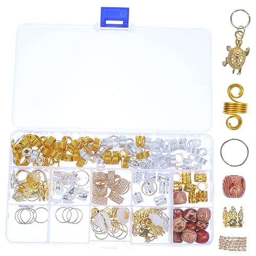 DRESSOOS 158stücke Haarspulenringe Für Zöpfe Und Dreadlocks Haarspulendekoration Diy-zubehör Haarschmuck Für Verschiedene Frisuren Und Anlässe von DRESSOOS