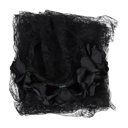 DRESSOOS Halloween Haarschmuck Mit Langem Schleier Und Rosen Haarreifen Für Cosplay Party Und Festival Für Schaurige Anlässe Und Unvergessliche Fotos von DRESSOOS