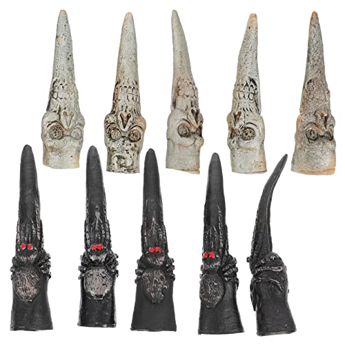 DRESSOOS 10stücke Teiliges Halloween Fingernägel Fingerabdeckungen Gruselige Künstliche Nägel Für Kostümpartys Und Halloween-dekoration Und Leicht Tragbar von DRESSOOS
