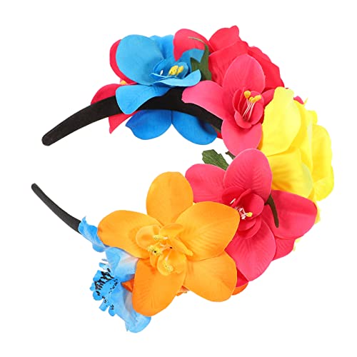 DRESSOOS Halloween-stirnband Haarschmuck Aus Blumen Gothic-rosen-stirnband Blumenstirnbänder Für Frauen Make-up-stirnband Tag Der Toten Accessoires Für Frauen Polyester Kopftaste Cosplay von DRESSOOS