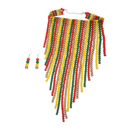 DRESSOOS Handgefertigte Holzperlenkette Retro Vintage Stil Leicht und Vielseitig Für Damen Boho Ethnischer Schmuck Für Alltag Party Büro von DRESSOOS