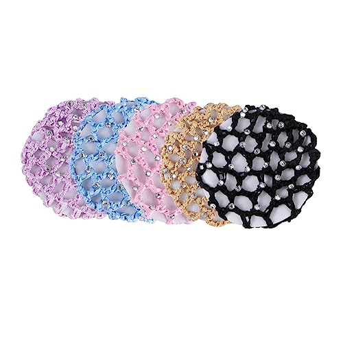DRESSOOS Elastisches Haarnetz-set 5-teilig Häkeln Damen Haarnetze Ballett Haarnetz Netz Dutt Haarnetze Party Performance Zubehör von DRESSOOS