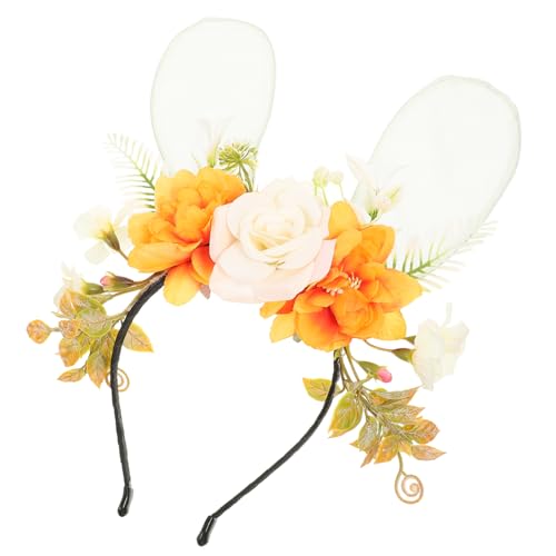 DRESSOOS Hasenohr Stirnband Hasenohren-Haarschmuck Ostern-Partygeschenk Haarband Haargummi süßes Stirnband Stirnband kleines Mädchen Kopfbedeckung Tier Kind Stoff von DRESSOOS