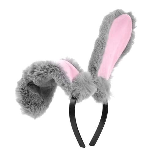 DRESSOOS Lovely Plush Bunny Ear Headband Für Ostern Adorable Ear Haarreif Für Cosplay Und Partys Bequemes Haaraccessoire Für Damen Und Mädchen von DRESSOOS