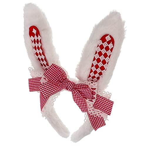 DRESSOOS Plüschige Hasenohren Haarreif Für Und Mädchen Kostümzubehör Für Ostern Und Cosplay-feiern Mit Niedlichem Schleifen-design Und Langlebiger Verarbeitung von DRESSOOS