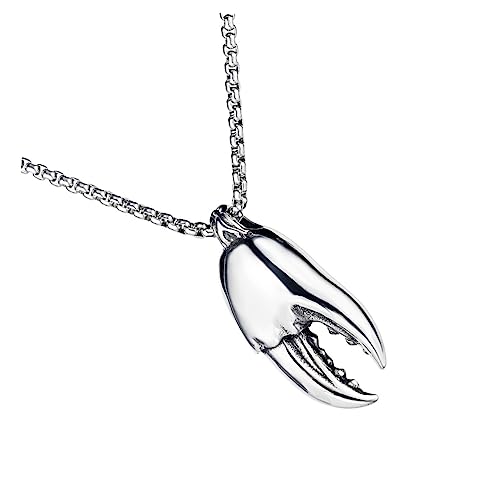 DRESSOOS Herren Halskette mit Krabbenklauen Anhänger Hip Hop Stil Langlebige Panzerkette Modisches Schmuckstück für Festival und Party Stilvolle Geschenkidee von DRESSOOS