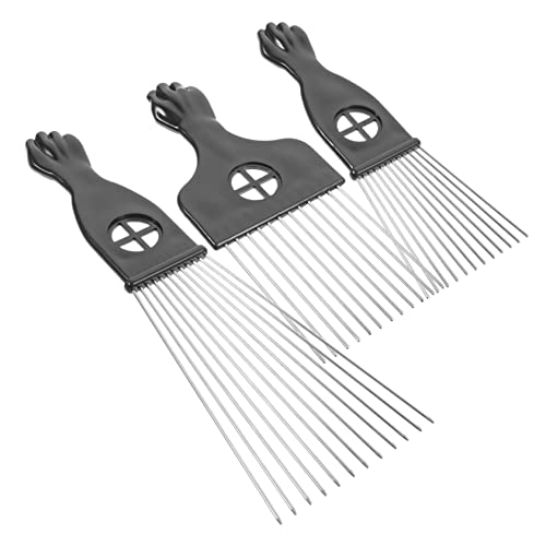 DRESSOOS Herren-haarkamm Breiter Kamm Mit Zinken Afro-haarkamm Aus Metall Entwirrungskamm Styling-tool von DRESSOOS