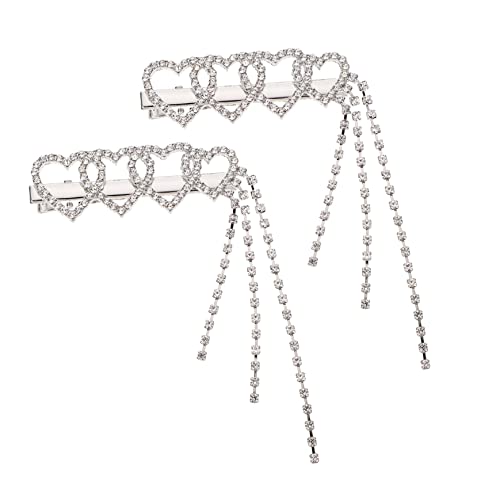DRESSOOS 2stücke Herz Haarklammern Mit Strass Elegante Haarspangen Für Romantische Anlässe Als Haarschmuck Für Damen Dekoration Rutschfest Und Praktisch Für Alltag von DRESSOOS