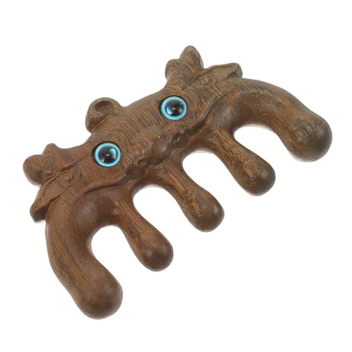 DRESSOOS Grüner Sandelholz Massagekamm Breitzahn-holzkamm Für Haarentwirrung Und Kopfhautmassage Doppelseitige Gravierte Ausführung Für Frauen Und Männer Für Drachenjahr von DRESSOOS