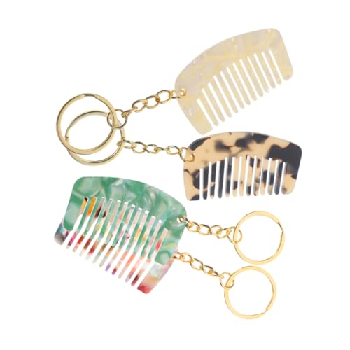 DRESSOOS 4er-pack Kamm-schlüsselanhänger Mini-haarkämme Breite Zähne Entwirrer Reise-haarwerkzeug Für Frauen Mit Lockigem Haar von DRESSOOS