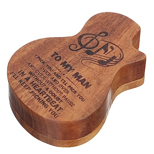 DRESSOOS Kasten Pick-Box Gitarre bass Musik Bassgitarre Plektren Guitar Pick Holder gitarrenzubehör Koffer für Gitarrenpicks Gitarren-Pick-Organizer Holz Black von DRESSOOS