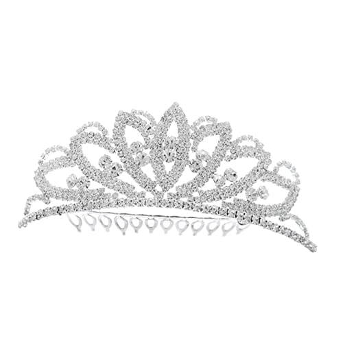 DRESSOOS Kindershow-Krone Kopfbedeckung Geburtstag Stirnband Tiara Prinzessin Tiara birthday crown geburtstagskrone Mädchen Krone Kopfschmuck Tiara-Kopfschmuck aus Legierung Strass Silver von DRESSOOS