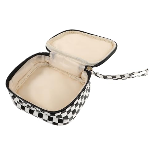 DRESSOOS Münzgeldbörse Für Damen Kleine Mit Reißverschluss Karomuster Kosmetiktasche Periodentasche Münzbörse Schlüsselbörse Lippenstifttasche von DRESSOOS