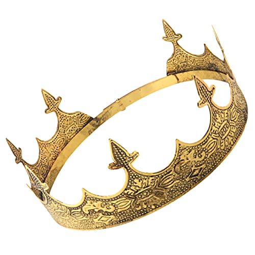 DRESSOOS Königskrone Für Männer Aus Weichem Modische Partykopfbedeckung Leicht Anzuziehen Dekorative Cosplay-krone Vintage Design Für Auftritte Und Fotos von DRESSOOS