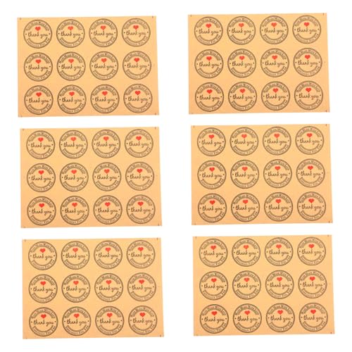 DRESSOOS Kraftpapier Aufkleber Herzform Dankeschön Aufkleber Für Backwaren Geschenkverpackung Handgemachte Etiketten Selbstklebende Dekorationsetiketten Verpackungssticker von DRESSOOS