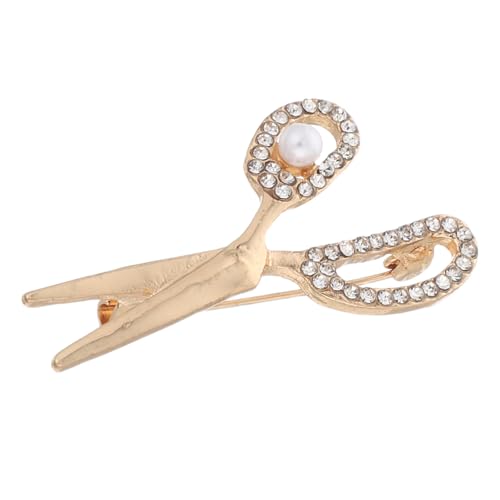 DRESSOOS Kreative Strass Brosche Schere Form Anstecknadel aus Legierung für Damen und Herren Modischer Anzugkragen Pin Glatte Oberfläche Funkelnde Rhinestones Vielseitiges Accessoire für von DRESSOOS