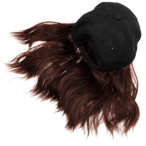 DRESSOOS Baseball Cap Perücke Mit Lockigen Synthetischen Haaren Für Damen Leicht Verstellbar Für Sport Alltag Partys Und Halloween-veranstaltungen von DRESSOOS