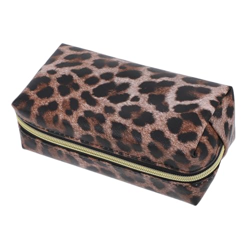 DRESSOOS Kulturbeutel Mit Leopardenmuster Große Kapazität Tragbare Kosmetiktasche Modische Handtasche Mit Reißverschluss Für Damen von DRESSOOS