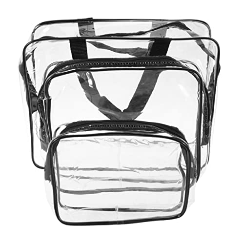 DRESSOOS Kulturbeutel-Set Für Die Reise Aus PVC 3 Größen Oben Offen Make-up-Tasche Organizer Schwarz von DRESSOOS