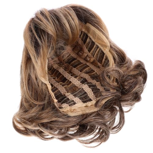 DRESSOOS Gelbe Kurzhaarperücke Mit Lace Front Damen Kurze Lockenperücke Gewellte Partyhaarperücke Aus Realistischer Faser Für Frauen Natürlich Aussehend Und Tragbar von DRESSOOS