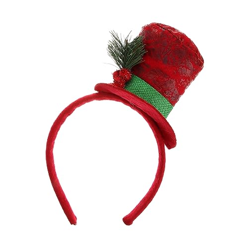 DRESSOOS Hut Haargummis Für Mädchen Weihnachtsstirnbänder Für Erwachsene Weihnachtsmann-stirnband Haarschmuck Für Mädchen Weihnachts-haarschmuck Top-hat-stirnband Fräulein Schal Weihnachten von DRESSOOS