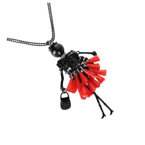 DRESSOOS Lange Cartoon Kette mit Anhänger für Frauen Lustiger Modeschmuck Rot Leicht und Vielseitig für Party Strand und Festivals von DRESSOOS