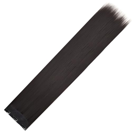 DRESSOOS Lange Gerade Clip Haarverlängerung Synthetisches Haarteil Natürlicher Farbton Haaraccessoire für Frauen Einfache Anwendung Komfortabel Hautfreundlich von DRESSOOS
