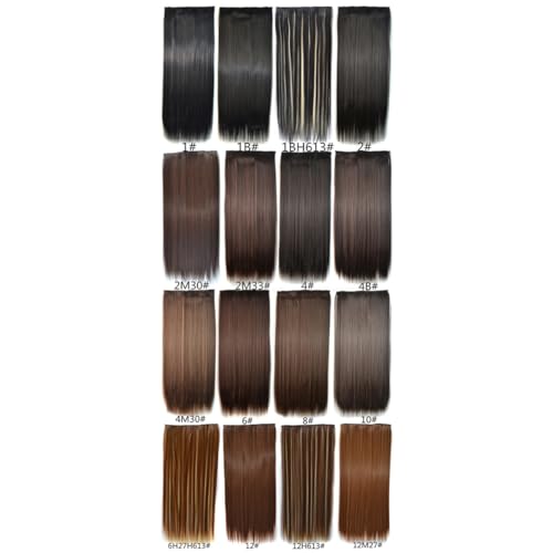 DRESSOOS 5 Clip Glatte Haarverlängerungen Damen Künstliche Falsche Haarteile Perücke Für Stilvolle Für Cosplay Party Hochzeit von DRESSOOS