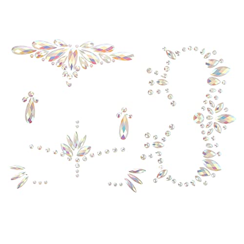 DRESSOOS Gesichts-edelstein-aufkleber Leuchtende Strass-aufkleber Grüne Gesichts-edelsteine ​​für Halloween-partys von DRESSOOS