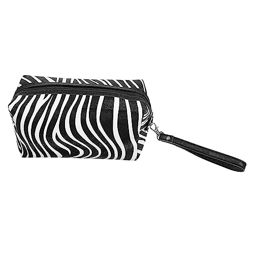DRESSOOS Reise Kosmetiktasche Im Zebra-Design Praktischer Toiletten Organizer Mit Großem Fassungsvermögen Für Frauen Zur Aufbewahrung Von Make-up Und Pflegeprodukten Leicht Und Kompakt von DRESSOOS