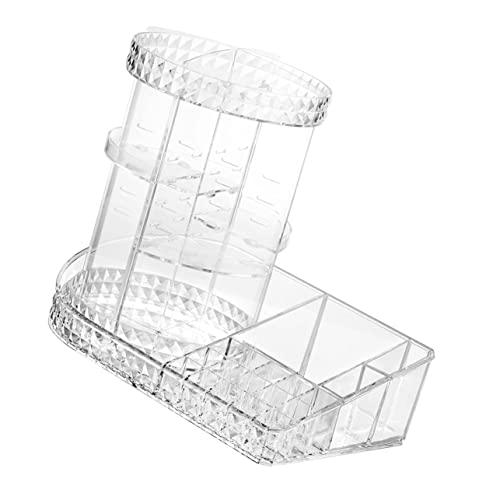 DRESSOOS 1stück Rotierender Kosmetik Organizer Mehrschichtiger Aufbewahrungskoffer Für Make-up Lippenstifte Und Hautpflegeprodukte Transparentes Design Mit Fächern Für Optimale Ordnung von DRESSOOS