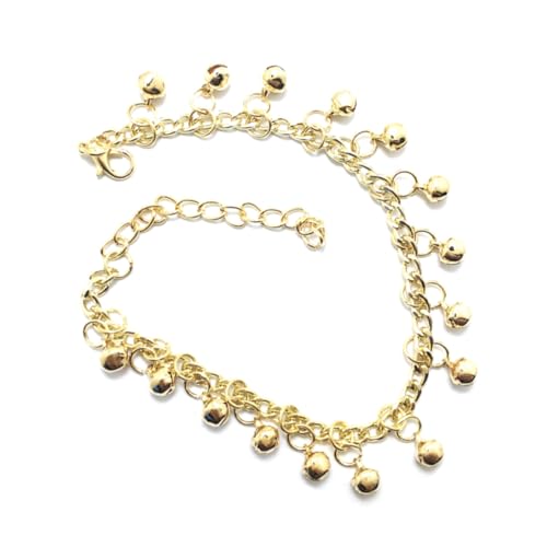 DRESSOOS Mehrschichtige Fußkette mit Glöckchen Verstellbar Modischer Fußschmuck Damen Mädchen Party Schmuck Zubehör Goldfarben DRESSOOS Mehrschichtige Fußkette mit Glöckchen Verstellbar Modischer Fußschmuck Damen Mädchen Party Schmuck Zubehör Goldfarben von DRESSOOS