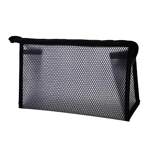 DRESSOOS 1stück wasserdichte Mesh Kosmetiktasche Für Damen Transparente Aufbewahrungstasche Mit Reißverschluss Für Make-up Und Pflegeprodukte Schwarz von DRESSOOS